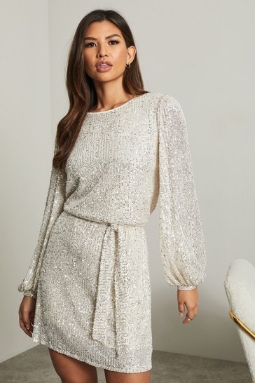 sequin shift dress uk