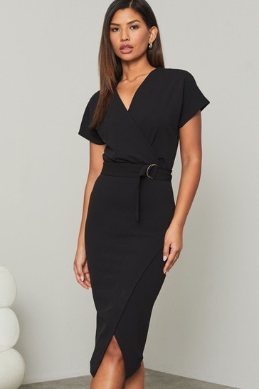 Lipsy Black D Ring Midi Dress