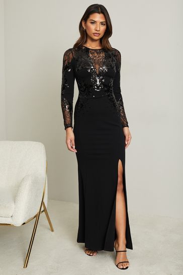 Long sleeve embellished maxi dress shop