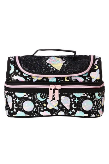 Smiggle Black Space Beyond Double Decker Lunchbox