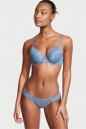 Buy Victoria's Secret Faded Denim Blue Lace Trim Lightly Lined Full Cup Bra  from Next Luxembourg