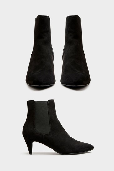 Long Tall Sally Black Kitten Heel Chelsea Boot