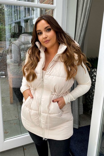In The Style Cream Jac Jossa Long Line Gilet