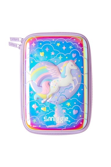 Smiggle Lilac Unicorn Beyond Hardtop Pencil Case