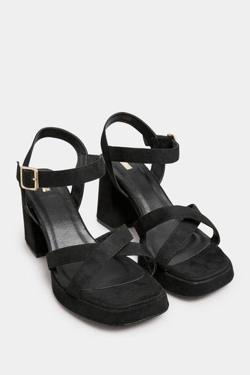 Black two online part platform heels