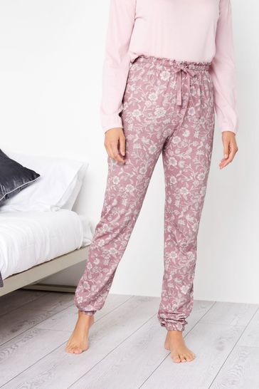 Long Tall Sally Black Stencil Floral Wide Leg Pyjama Pant