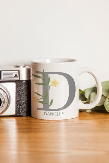 Personalised Floral Initial Mug by PMC