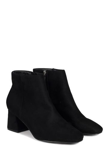 Buy Linzi Black Suede Verse Faux Suede Square Toe Low Heel Boot