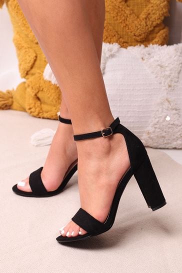 Linzi Black Nelly Barely There Block Heel