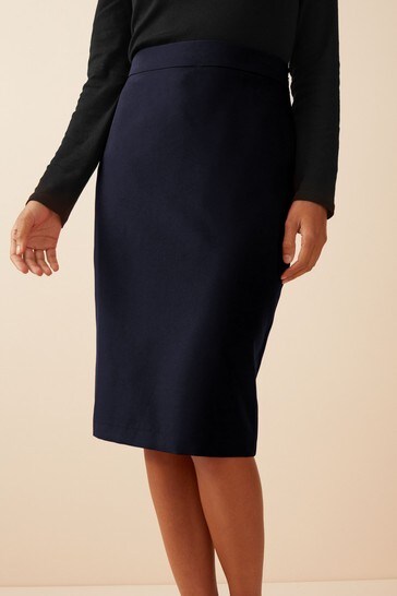 Friends Like These Navy Tailored Pencil Skirt