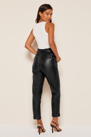 Pu paperbag trousers online