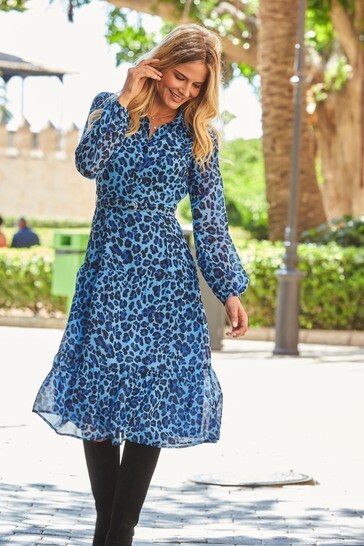 Buy Sosandar Leopard Print Tiered Shirt 