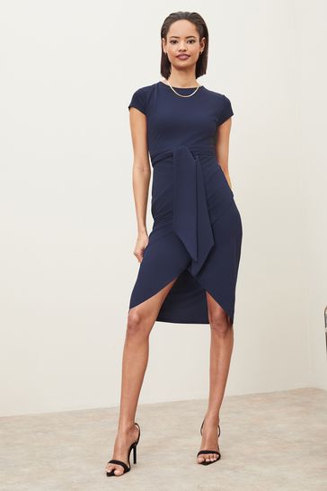 Tie waist bodycon dress sale