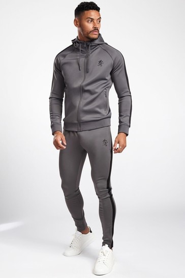 Buy Gym King Grey Basis Poly Zip Through Jumper from Next Luxembourg
