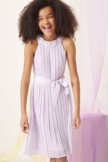 Lipsy girl hotsell pleated chiffon dress