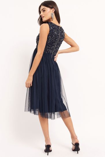 Maya v neck 2025 sleeveless midi dress