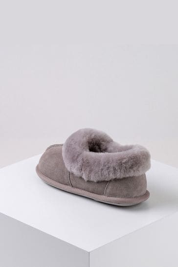 Ladies grey sheepskin slippers outlet