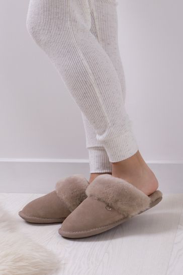 Buy Just Sheepskin Brown Ladies Duchess Sheepskin Slippers from