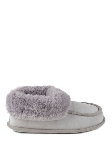 Buy Totes Grey Isotoner Ladies Real Suede moccasin Bootie from