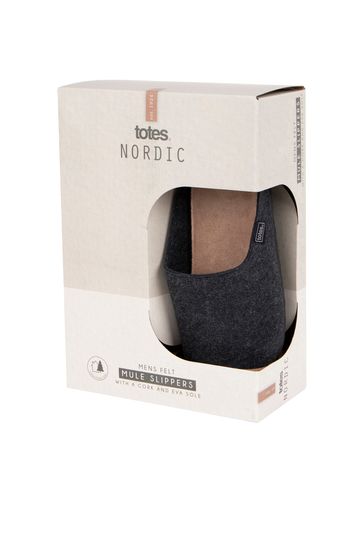 totes grey mule slippers