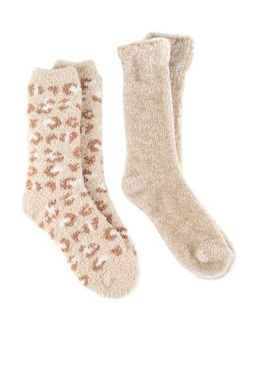 Totes Brown Ladies Twin Pack Recycled Chenille Supersoft Bed Socks