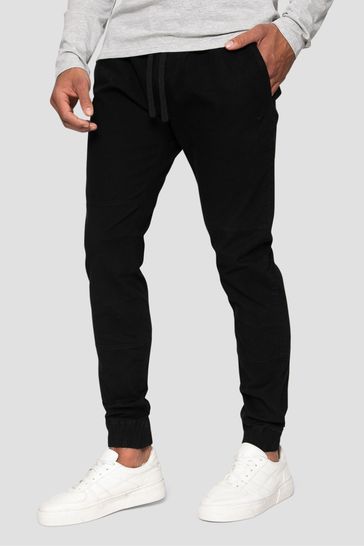 Threadbare Black Cuffed Casual Trousers