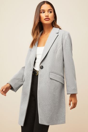 Friends Like These Grey Tailored Button Coat