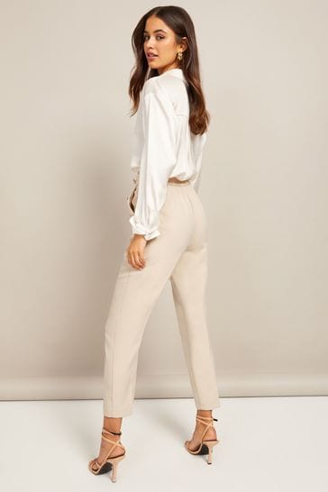 Polished Stretch Wool Blend Tapered Trouser - Camel | High waisted pants  work, Tapered trousers, Fashion