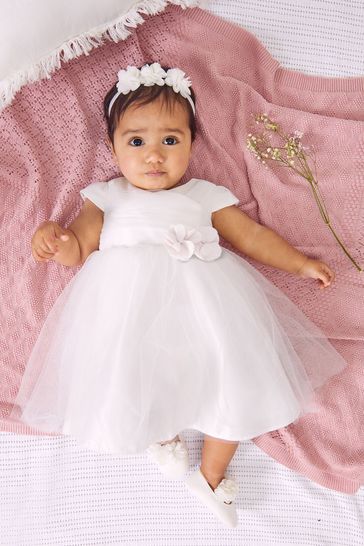 Lipsy Ivory Baby Tulle Occasion Dress