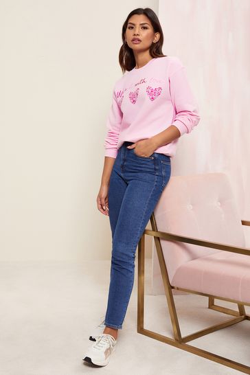 Buy Wear it with Love Pink Hearts Sweatshirt Women s from Next