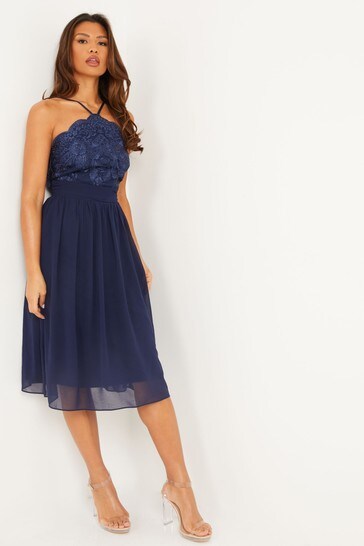 Quiz Blue Halterneck Midi Dress