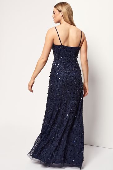 Buy Maya Navy Blue Sequin Cami Maxi Dress from Next Croatia