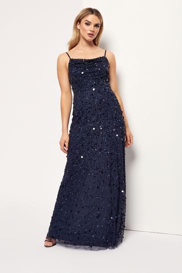 Buy Maya Navy Blue Sequin Cami Maxi Dress from Next Croatia