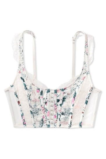 Buy Victoria's Secret Coconut White Lace Unlined Non Wired Corset Bra Top  from Next Luxembourg