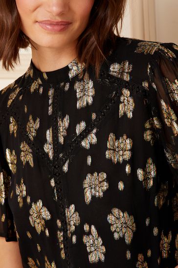 Metallic high neck top 2025