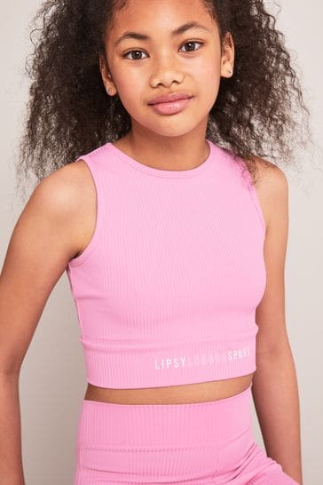 Lipsy Rose Pink Sleeveless Active Crop Top