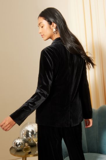 Buy Friends Like These Black Petite Button Front Single Breasted