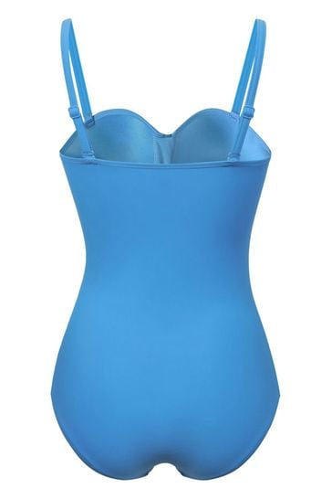 Buy Linzi Blue Capri Bandeau Soft Cupped Tummy Control Swimsuit With  Detachable Straps from Next USA