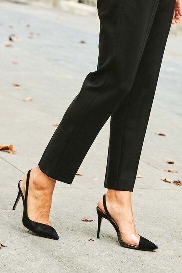 Buy Sosandar Black Carmen Perspex Slingback Court Shoe from Next