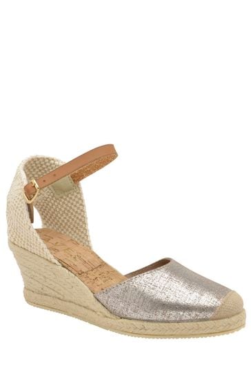 Silver wedge espadrilles online
