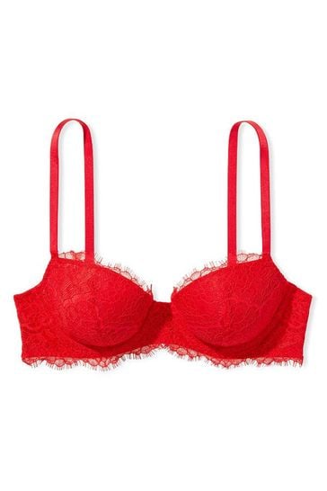 Buy Victoria's Secret Lipstick Red Lace Lightly Lined Demi Bra from Next  Sweden