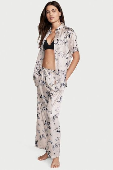Victoria's Secret Satin Short Sleeve Cropped Pyjamas