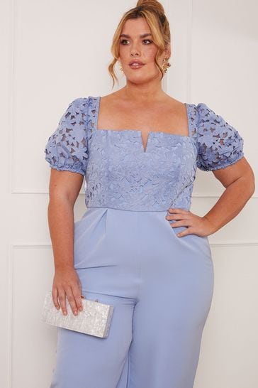 Light blue jumpsuit plus size hotsell
