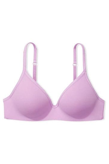 Buy Victoria's Secret Light Lilac Purple Smooth Logo Strap Lightly Lined  T-Shirt Bra from Next Luxembourg