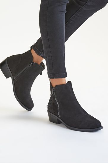 Friends Like These Black Wide FIt Side Zip Ankle Boot