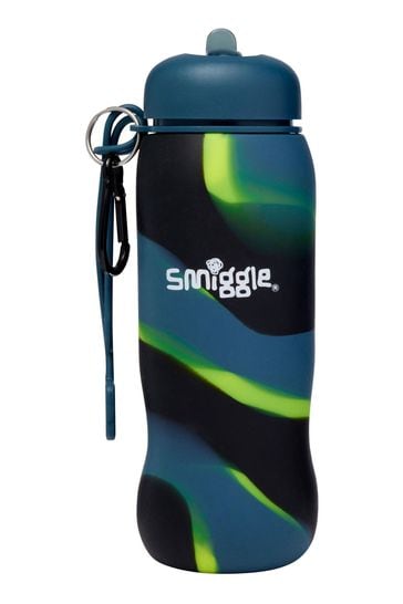 Smiggle Grey Tie Dye Vivid Silicone Roll Up Drink Bottle 630ml