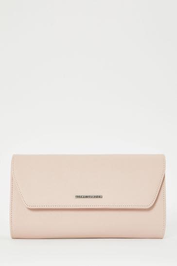 Lipsy Nude Pink Envelope Clutch Bag