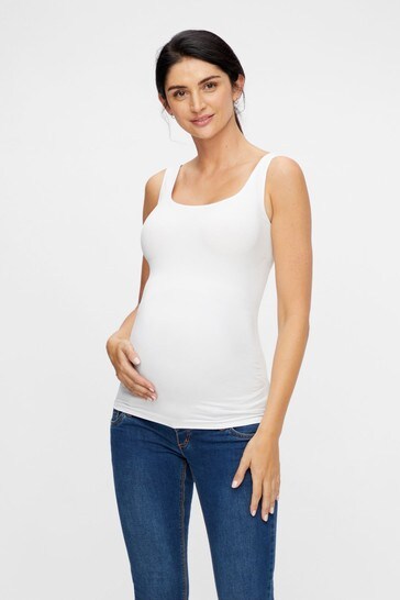 Mamalicious White Maternity Seamless Support Nursing Vest Top