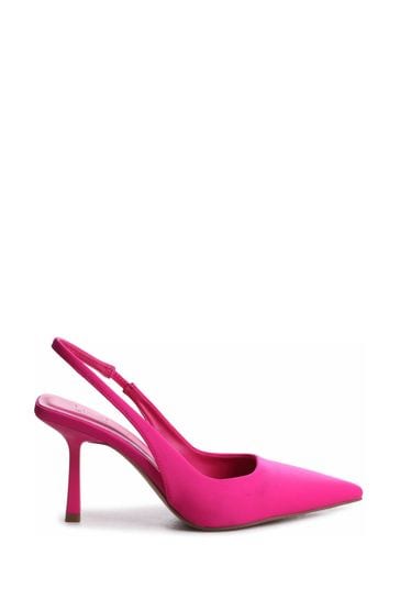 Hot pink top kitten heel sandals