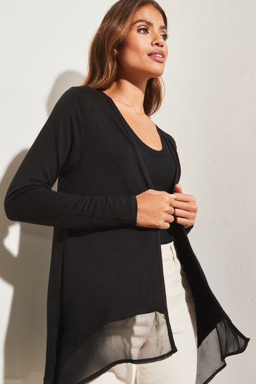 Sheer top waterfall cardigan
